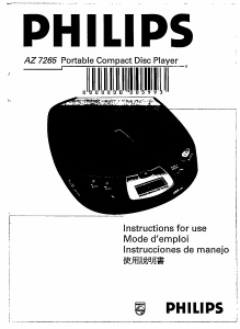 Mode d’emploi Philips AZ7265 Lecteur CD portable