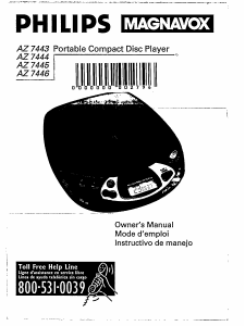 Mode d’emploi Philips AZ7444 Lecteur CD portable