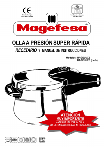 Manual de uso Magefesa Mageluxe Olla a presión