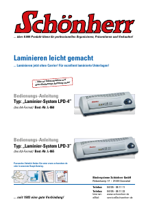 Bedienungsanleitung Schönherr LPD-3 Laminiergerät