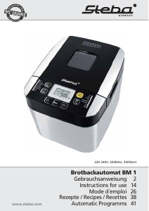 Bedienungsanleitung Steba BM 1 Brotbackautomat