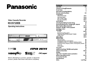 Manual Panasonic NV-SV120EB Video recorder