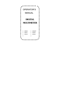 Manual Mastech MY-60 Multimeter