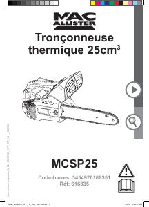 Mode d’emploi MacAllister MCSP25 Tronçonneuse