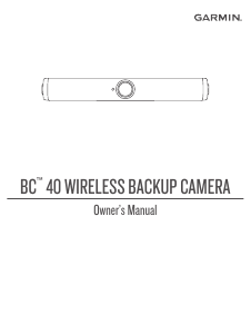 Manual Garmin BC40 Reversing Camera