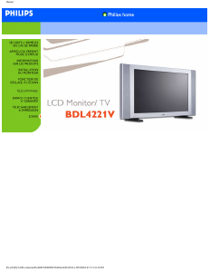 Mode d’emploi Philips 42PM8822 Téléviseur LCD