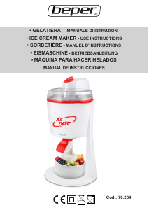 Manual de uso Beper 70.254 Máquina de helados