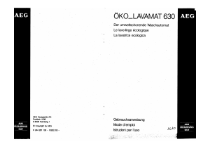 Manuale AEG LAV630 WS Lavatrice
