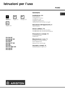 Mode d’emploi Ariston PH 750 RT GH Table de cuisson