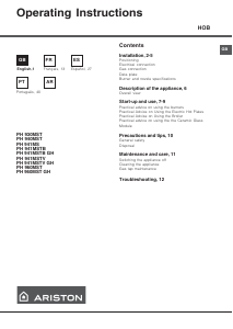 Manual de uso Ariston PH 960MST (IX) Placa