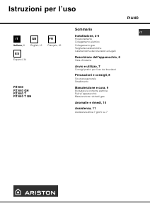 Mode d’emploi Ariston PZ 640 T (IX) Table de cuisson