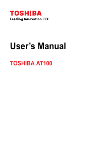Manual Toshiba AT100 Tablet
