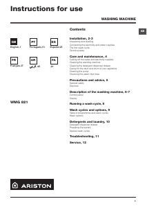 Manual de uso Ariston WMG 821 B EX.M Lavadora
