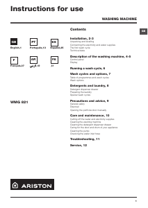 Manual de uso Ariston WMG 821S EX Lavadora