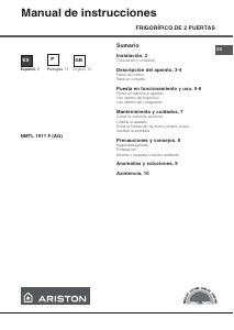 Manual de uso Ariston NMTL 1911 F (AG) Frigorífico combinado