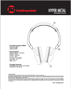 Handleiding Tek Republic Hyper Metal Koptelefoon