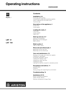 Manual Ariston LBF 51 X AUS Dishwasher