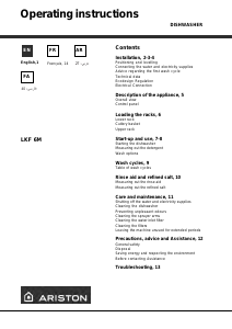 Manual Ariston LKF 6M EX.R Dishwasher