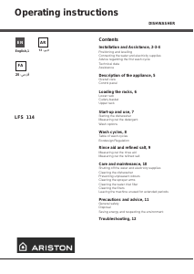Manual Ariston LFS 114 IX EX.R Dishwasher