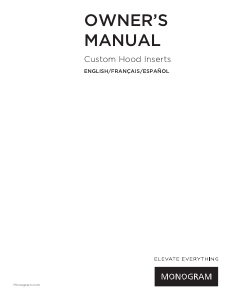 Manual de uso Monogram ZVC36L4SS Campana extractora