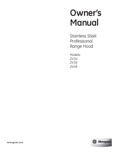 Manual Monogram ZV30HSR1SS Cooker Hood