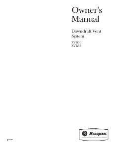 Manual Monogram ZVB30ST2SS Cooker Hood
