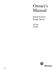 Manual Monogram ZV750SY Cooker Hood