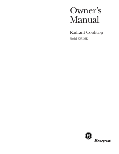 Handleiding Monogram ZEU36KSK3SS Kookplaat