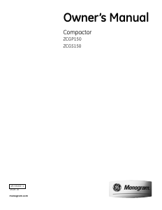 Manual Monogram ZCGS150PSS Trash Compactor