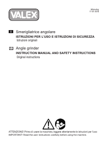 Manuale Valex SA631 Smerigliatrice angolare