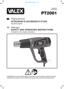 Handleiding Valex PT2001 Heteluchtpistool