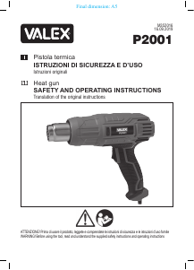 Manuale Valex P2001 Pistola ad aria calda