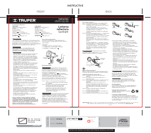 Manual de uso Truper LARE-1500X Linterna