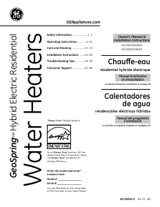 Manual de uso GE GEH50DGEKSCA Calentador de agua