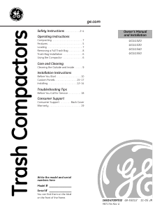 Manual GE GCG450 Trash Compactor