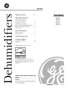 Manual GE AHM40LKG1 Dehumidifier