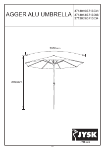 Manual JYSK Agger Umbrelă de soare