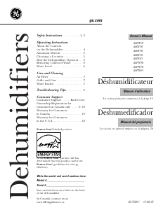 Manual GE AHR50LMG1 Dehumidifier