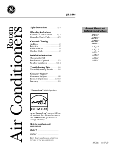 Manual de uso GE ASQ14ALS1 Aire acondicionado