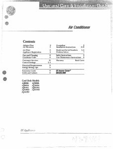 Manual GE AJ808AAV1 Air Conditioner