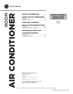 Manual GE AHE24DXH2 Air Conditioner