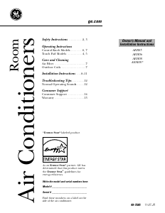 Manual GE AEM08LOG1 Air Conditioner