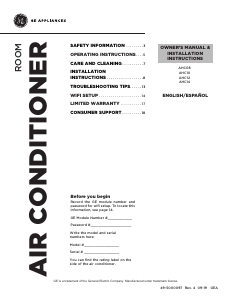 Manual de uso GE AHC08LYW1 Aire acondicionado