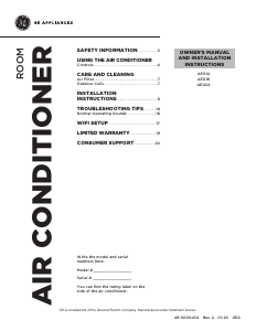 Manual GE AEG24DZL1 Air Conditioner