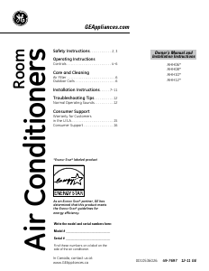 Manual GE AHH06LQW1 Air Conditioner