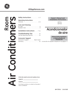 Manual GE AEM18DVL1 Air Conditioner