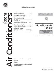 Manual GE AEM12AVH1 Air Conditioner