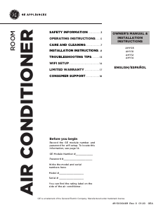 Manual de uso GE AHY12LZW1 Aire acondicionado