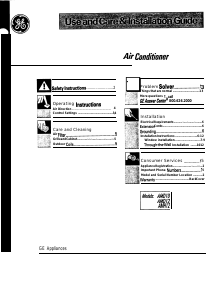 Manual GE AMD12DBM1 Air Conditioner