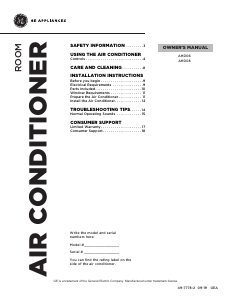 Manual GE AHD08LZW1 Air Conditioner